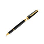 Jacques Herbin Rollerball Pen Black Resin Yellow Gold