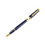 Jacques Herbin Fountain Pen Blue Resin Yellow Gold