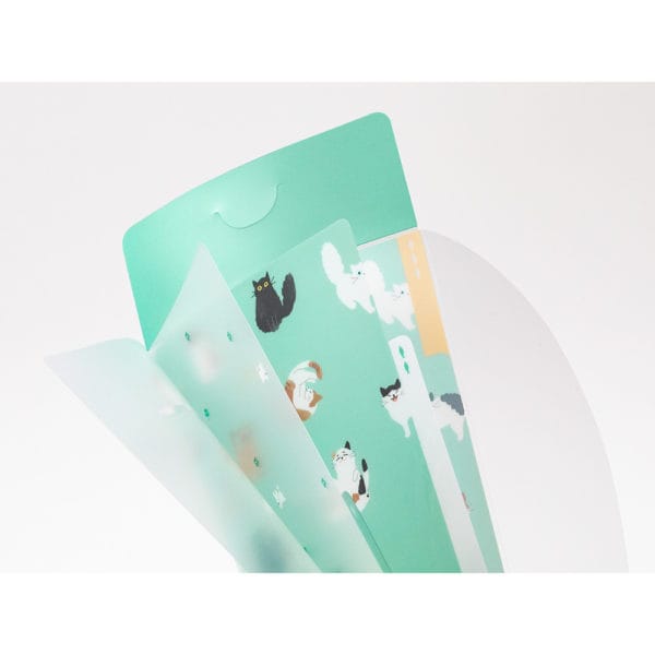 Midori 3 Pockets Clear Folder A5 Slim Flap - Cat - Image 3