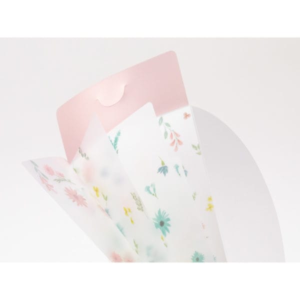 Midori 3 Pockets Clear Folder A5 Slim Flap - Flowers - Image 3