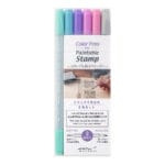 Midori Colour Pens for Paintable Stamp 6pcs Assorted