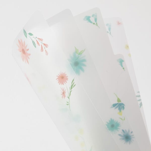 Midori 3 Pockets Clear Folder - Flowers B - Image 4