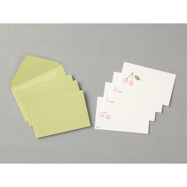 Midori MD Mini Card Set Letter Press - Cherry - Image 4