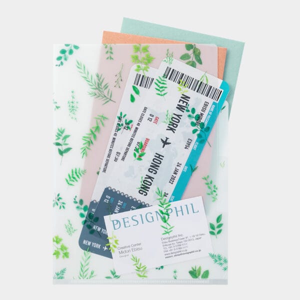 Midori 3 Pockets Clear Folder - Leaves - Image 6