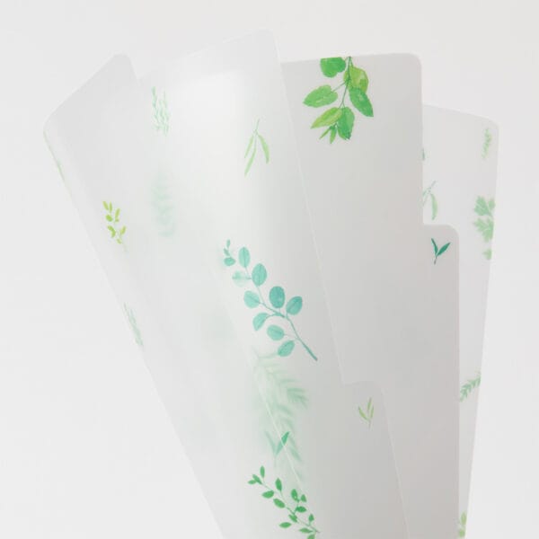 Midori 3 Pockets Clear Folder - Leaves - Image 3