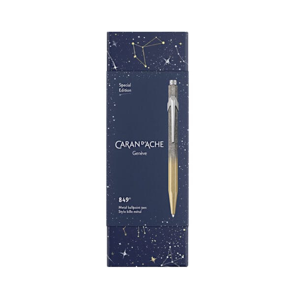 Caran d'Ache 849™ Cosmic Blue Gilded Ballpoint Pen - Special Edition - Image 3
