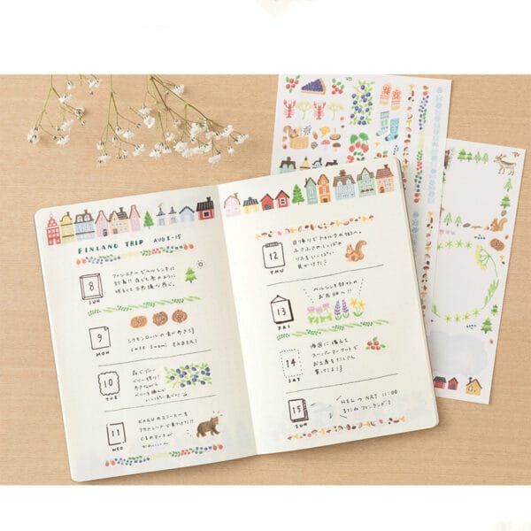 Midori Yuru Log Sticker - 2 Sheets - Image 13