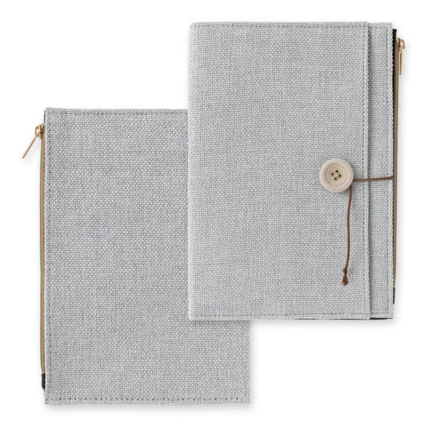 Midori Yuru Log Notebook Cover - B6 Cloth Gray - Image 2