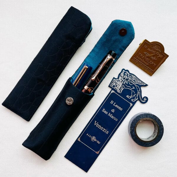 Kyokuhaku Classic Pen Case - Dark Blue - Image 3