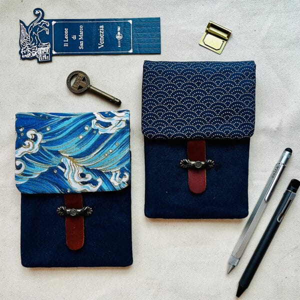 Kyokuhaku Flap Pen Case 4 Slots - Seigaiha - Image 3