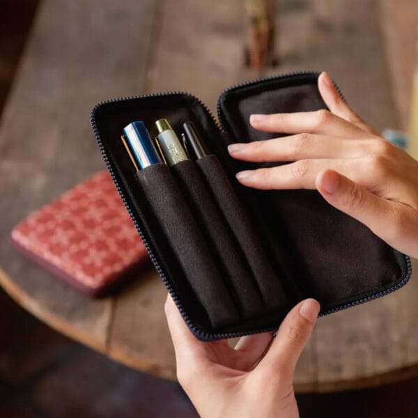 Kyokuhaku Archaeology Zippered 3 Slots Pen Case - Red Pattern - Image 2