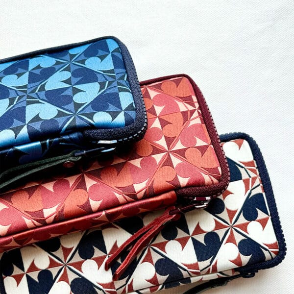 Kyokuhaku Archaeology Zippered 3 Slots Pen Case - Red Pattern - Image 4