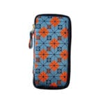 Kyokuhaku Siraya Zippered 3 Slots Pen Case - Orange Pattern