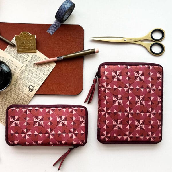 Kyokuhaku Archaeology Zippered 5 Slots Pen Case - Red Pattern - Image 3