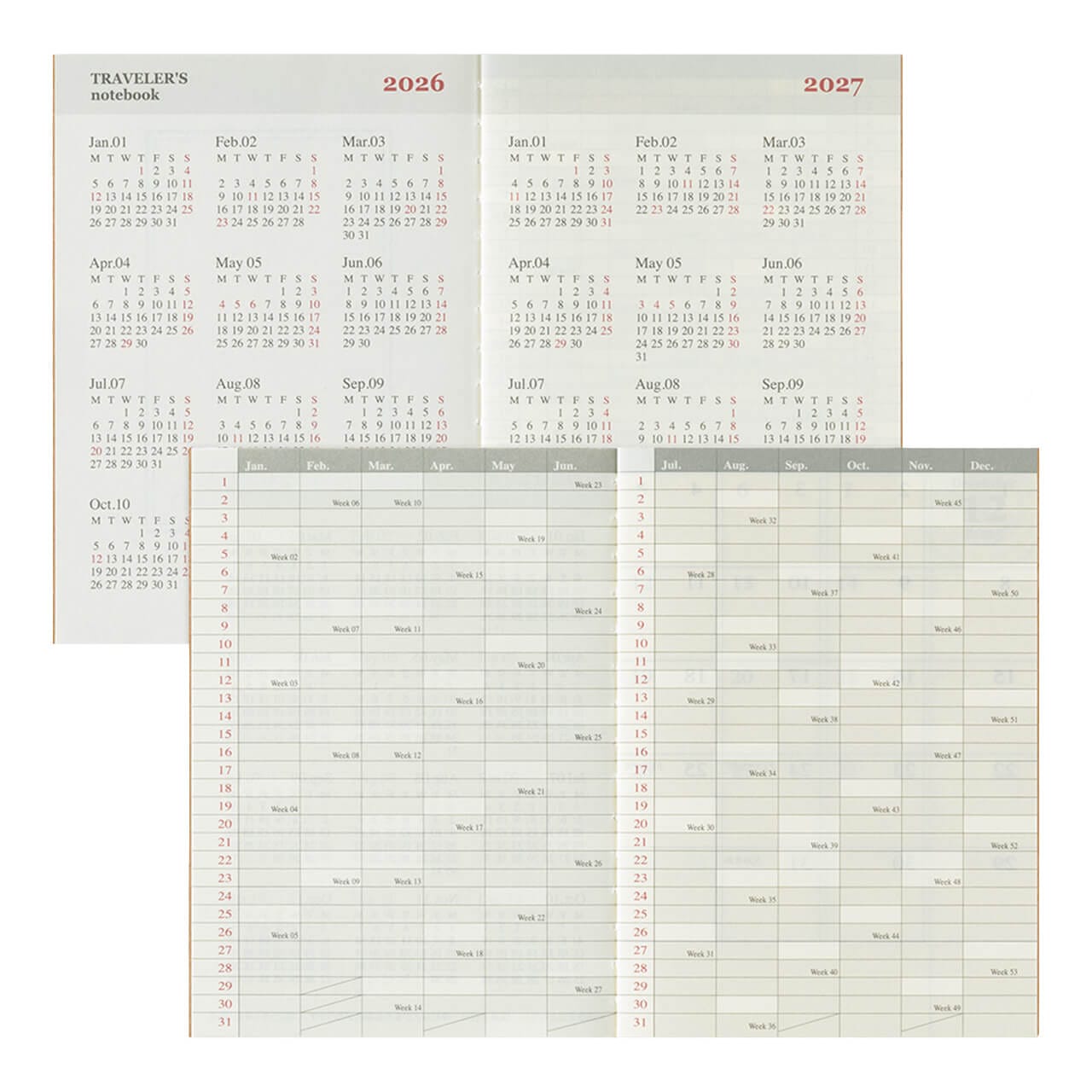 ScribePH-Traveler's Notebook-TRAVELER'S notebook Passport Size Refill 2026 Monthly (3)