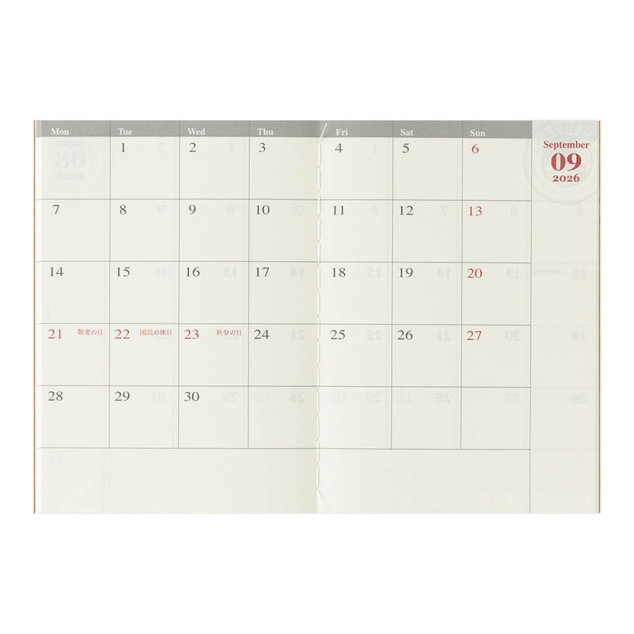 ScribePH-Traveler's Notebook-TRAVELER'S notebook Passport Size Refill 2026 Monthly (4)