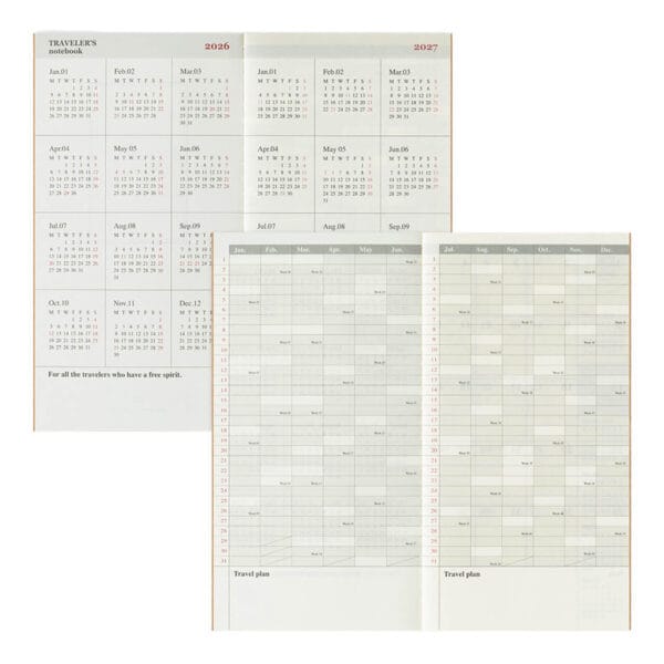 TRAVELER’S notebook Regular Size Refill 2026 Monthly - Image 3