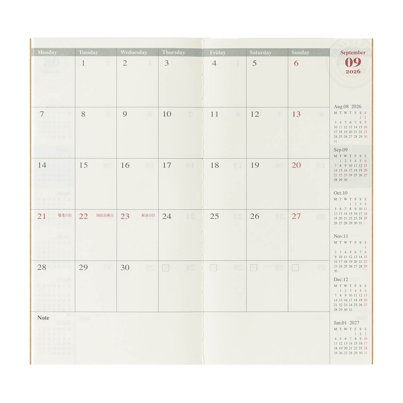 ScribePH-Traveler's Notebook-TRAVELER'S notebook Refill 2026 Monthly (4)