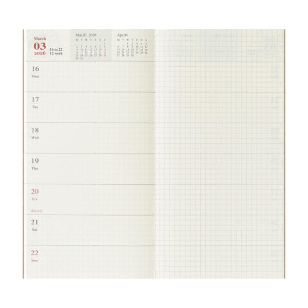 TRAVELER’S notebook Regular Size Refill 2026 Weekly + Memo - Image 4