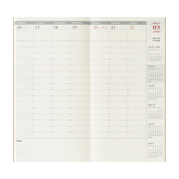 TRAVELER’S notebook Regular Size Refill 2026 Weekly Vertical - Image 4