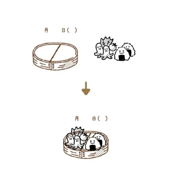 Kutsuwa Hancoco Hanko Slide Stamp - Bento Box - Image 3