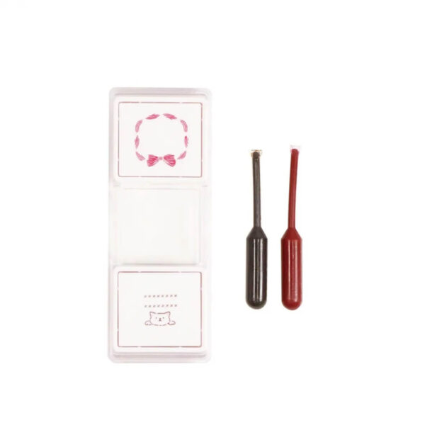 Kutsuwa Hancoco Hanko Slide Stamp - Cat/Ribbon - Image 2